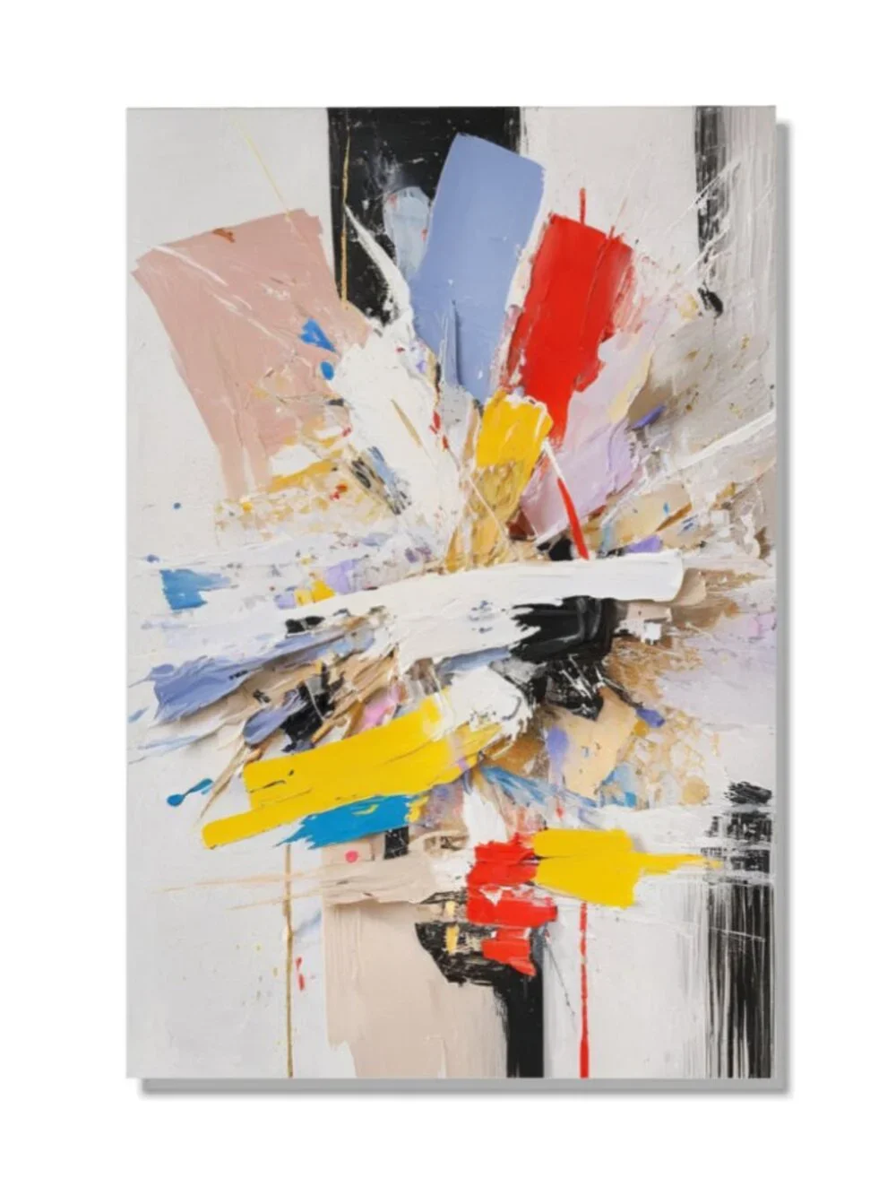 Free shipping Abstract expressionist burst of colors canvas wall art 18x12 inch